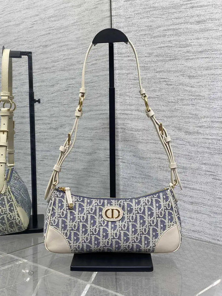 Dior S2398 30 Montaigne Wanderlust Mini Bag Ligth Blue Dior Oblique Jacquard and Smooth Calfskin