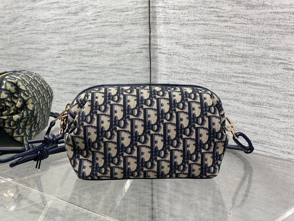 Dior Bow Pouch Blue Dior Oblique Jacquard S3900OTZQ_M928