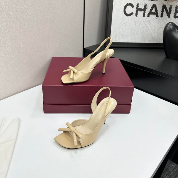 Dior Women Bow Heeled Slingback Sandal KCO579SAT_S10W Lambskin D10038