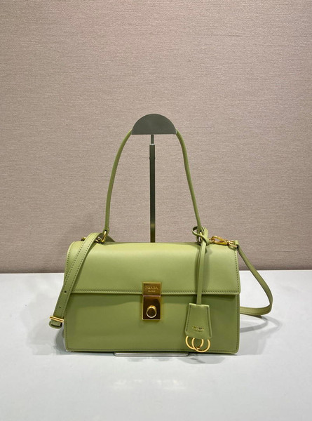 Prada Soft Sound medium leather shoulder bag 1BN023 Pistachio Green