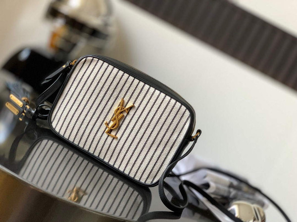 YSL 612542 Lou Camera Bag In Canvas And Smooth Leather