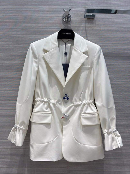 Louis Vuitton Women's Clothing Belted Short Wrap Jacket White 88009