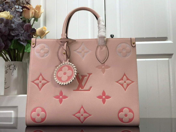 LV M45717 Louis Vuitton Onthego MM Handbag Cream/Saffron