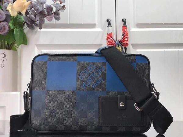 LV N40408 Louis Vuitton Alpha Messenger Bag N40421 Blue Damier Graphite - luxibagsmall