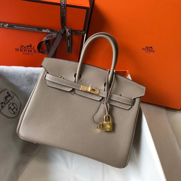 Hermes Birkin Handbags Designer Hermes Tote Bag Togo Leather 28332 Gray