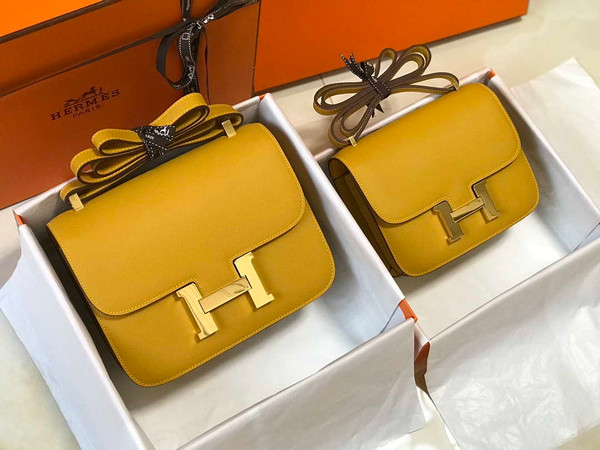 Hermes Constance Cross Body Bag Epsom Leather Gold H28413