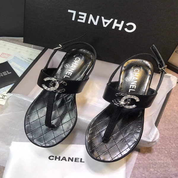 Chanel Women's Sandals Chanel Slippers Lambskin C90151