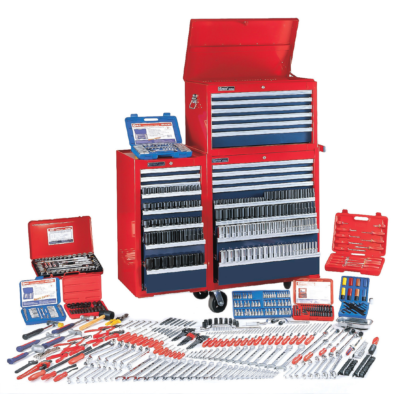 GENIUS TOOLS MS-771TS 771 PC Metric & SAE Master Set with Tool Chests ...