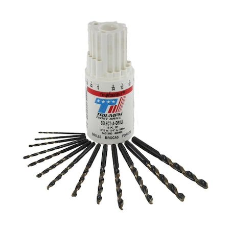 TRIUMPH 090495 SET (Drill BIT (Drill Bit) Set)TTD (Tapered Twist Drill)*1/16 - 1/4X64THS - THUNDERBIT SE