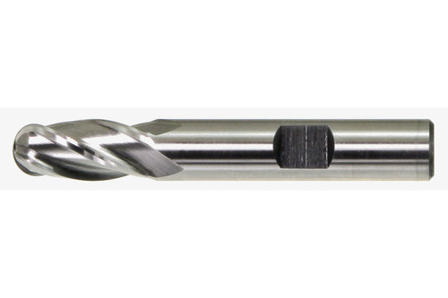 High Speed Steel Bright Fractional Center Cutting 4-Flute Ball Nose End Mills