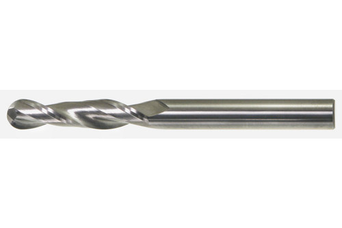 Solid Carbide Bright Fractional Center Cutting 2-Flute Ball Nose Finishing End Mills