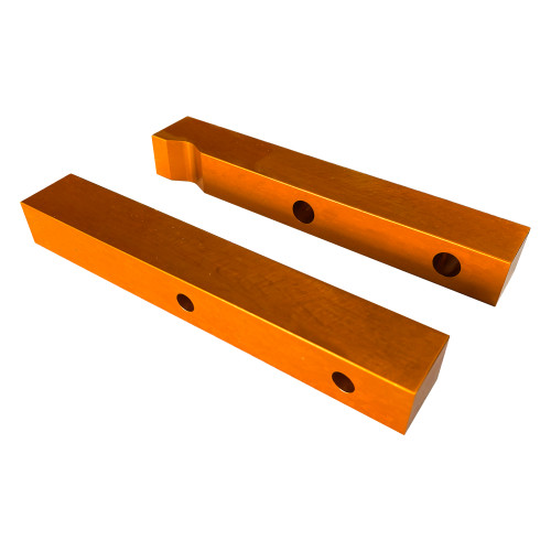 anodized aluminum V-groove soft vise jaws for motorcycle service