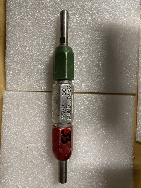 Go / No-Go Pin Gauge 0.245"-0.255" (GO 0.245" / NO-GO 0.255") Machinist Tool Room - Used