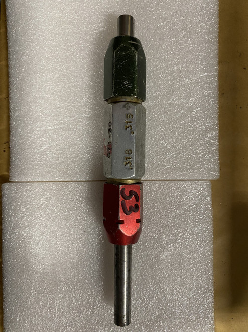 Go / No-Go Plug Gauge 0.315"-0.318" (GO 0.315" / NO-GO 0.318") Machinist Tool Room - Used