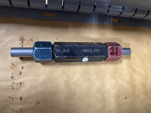 Go / No-Go Plug Gauge 0.407"-0.41" (GO 0.407" / NO-GO 0.41") Machinist Tool Room - Used