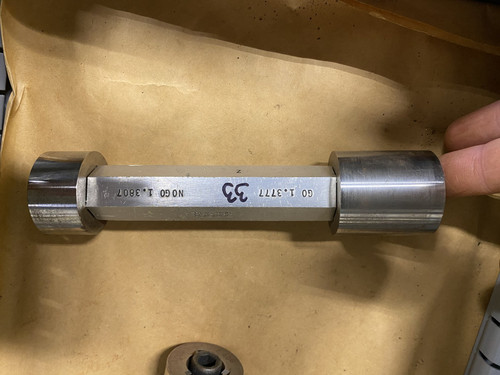 Go / No-Go Plug Gauge 1.3777"-1.3807" (GO 1.3777" / NO-GO 1.3807") Machinist Tool Room - Used