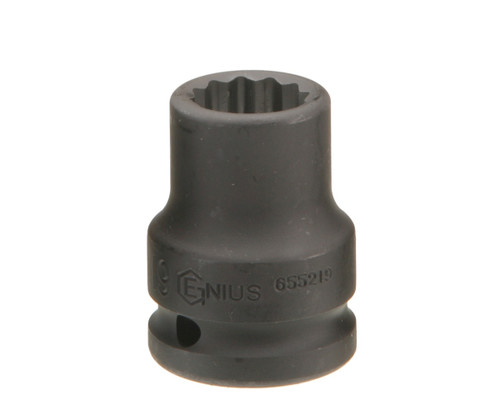 Genius Tools 3/4" Dr. 44mm Thin Wall Impact Socket (12-Point) (CR-Mo) - 655244