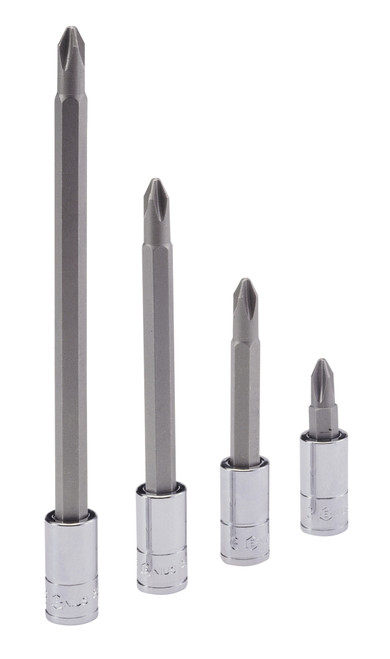 <ul><li>Phillips BIT SOCKET - #2 Phillips Size</li><li>SPECIFICATIONS - 1/4" Inch Drive Size with an overall length of 100mm (or 3.94 Inches)</li><li>DURABLE MATERIALS - Made from High Speed Steel for high strength and durability while having anti-corrosive properties</li><li>TOOL ORGANIZATION - Sizes are stamped for permanent and easy identification of size</li><li>RELIABLE AND EFFECTIVE - Our Phillips Bit Sockets are securely attached but are interchangeable. They are built to handle the rigorous needs of professional technicians by offering a secure grip to any fastener while having superior durability from a lifetime of use.</li><li>PEACE OF MIND - Purchase with confidence backed by the Genius Tools Limited Lifetime Warranty against manufacturer defects</li><li>ANSI STANDARDS - Meets or exceeds the standards established by the American National Standards Institute<li>PROFESSIONAL GRADE - Genius Tools are designed and made for use by professional technicians and built to perform over a lifetime of heavy use.  Trust Genius for a quality tool at a value cost to you.</ul> Genius Tools Bit Sockets are designed for maximum life and performance.  Using only the highest quality materials, our Bit Sockets are made from industry leading Chrome Vanadium or Chrome Molybdenum steel and are heat treated for maximum strength.  <br /> <br />
To guarantee the highest level of quality, we maintain strict production standards.  From raw material inspection, production control, quality and function
