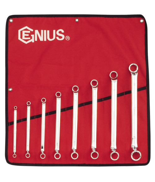 GENIUS TOOLS DE-708M 8PC Metric Double Ended Offset Ring Wrench Set