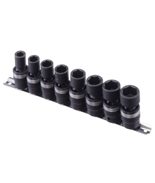Genius Tools 8PC 1/2" Dr. SAE Swivel Impact Socket Set - TG-408SA