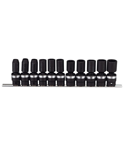 Genius Tools 11PC 1/2" Dr. Metric Swivel Impact Socket Set - TG-411MA