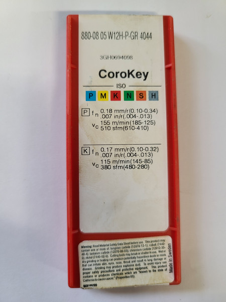 Sandvik Inserts 880-08 05 W12H-P-GR 4044