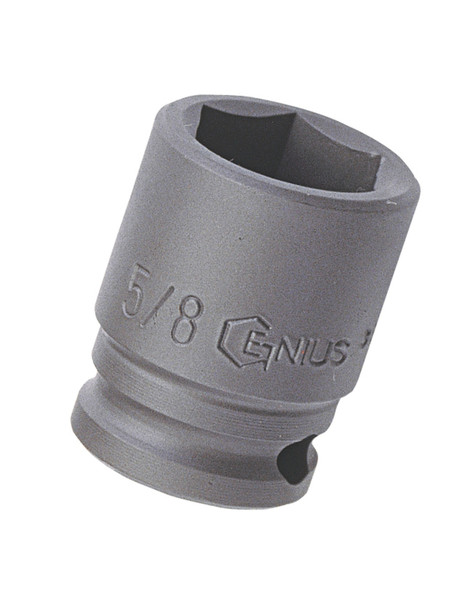 <ul><li>IMPACT SOCKET - 3/4" 6-point Impact Socket</li><li>SPECIFICATIONS - 1/2" Inch Drive Size with an overall length of 40mm (or 1.57 Inches)</li><li>DURABLE MATERIALS - Made from Chromium Molybdenum Alloy Steel for high strength and durability while having anti-corrosive properties</li><li>TOOL ORGANIZATION - Sizes are stamped for permanent and easy identification of size</li><li>SUPERIOR DESIGN - Heat treated through oil quenching with a matte black oxide coating which creates a tough durable exterior and superior inner core strength for a lifetime of professional use</li><li>PEACE OF MIND - Purchase with confidence backed by the Genius Tools Limited Lifetime Warranty against manufacturer defects</li><li>ANSI STANDARDS - Meets or exceeds the standards established by the American National Standards Institute<li>PROFESSIONAL GRADE - Genius Tools are designed and made for use by professional technicians and built to perform over a lifetime of heavy use.  Trust Genius for a quality tool at a value cost to you.</ul> <p>Genius Tools Professional Strength you can Trust</p>
<p>Genius Tools Impact Socket Series is designed by professional for professionals.  Each socket begins as a raw Chromium Vanadium or Chromoly Alloy Steel Rod.  Each piece is expertly cut down into the required length and diameter blank slug.  Utilizing our Genius Tools Cold Forging technique, the sockets are formed at room temperature into its basic form whether 6 point or 12 point. </p>
<p>Genius Tools Anti-Corrosion Treatment</p>
<p>Depending on the socket series, we treat our sockets with anti-corrosive treatments to increase the longevity and strength of our sockets, so you can count on consistent and reliable performance from all of our sockets.  Our Impact Socket Series undergoes Black Oxide Treatment, giving it a matte finish with anti-corrosive properties. </p>
<p>Limited Lifetime Warranty</p>
<p>Purchase with confidence as Genius Tools products have a Limited Lifetime Warranty.</p>