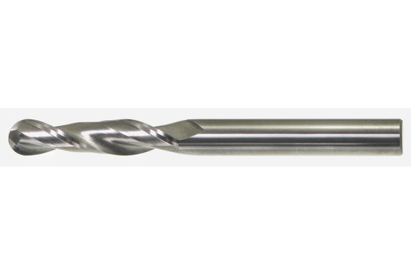 Solid Carbide Bright Fractional Center Cutting 2-Flute Ball Nose Finishing End Mills