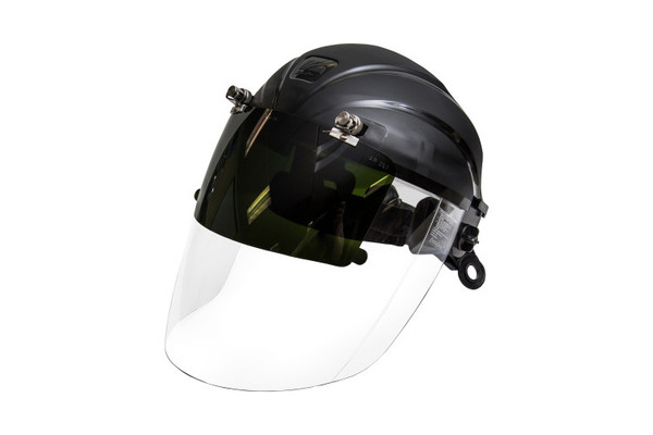 IR shade Flip front visor and browguard for cutting and brazing applications