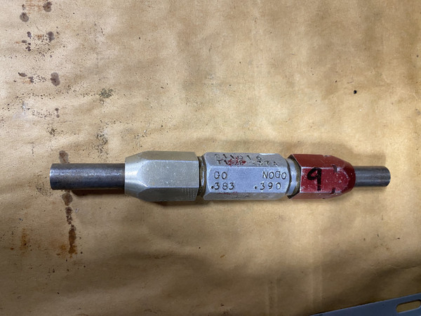 Go / No-Go Plug Gauge 0.383"-0.39" (GO 0.383" / NO-GO 0.39") Machinist Tool Room - Used