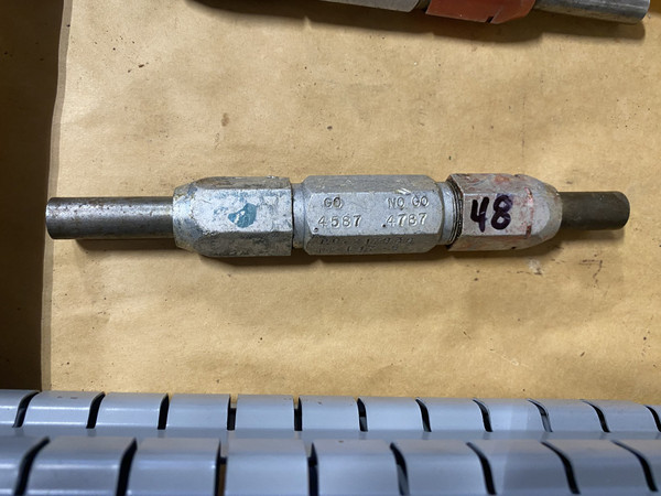 Go / No-Go Plug Gauge 0.4587"-0.4787" (GO 0.4587" / NO-GO 0.4787") Machinist Tool Room - Used