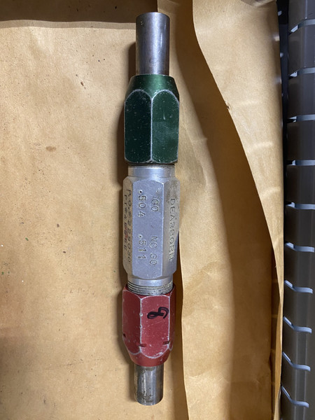 Go / No-Go Plug Gauge 0.504"-0.511" (GO 0.504" / NO-GO 0.511") Machinist Tool Room - Used