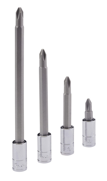 <ul><li>BIT SOCKET - 1/4" Dr. PH.3 Phillips Bit Socket 140mmL</li><li>SPECIFICATION - Overall length of 140mm (or 5.51 Inches)</li><li>DURABLE MATERIALS - Made from High Speed Steel for high strength and durability while having anti-corrosive properties</li><li>TOOL ORGANIZATION - Sizes are stamped for permanent and easy identification of size</li><li>RELIABLE AND EFFECTIVE - Our Bit Sockets are securely attached, interchangeable, and are built to handle the rigorous needs of professional technicians.</li><li>PEACE OF MIND - Purchase with confidence backed by the Genius Tools Limited Lifetime Warranty against manufacturer defects</li><li>ANSI STANDARDS - Meets or exceeds the standards established by the American National Standards Institute</li><li>PROFESSIONAL GRADE - Genius Tools are designed and made for use by professional technicians and built to perform over a lifetime of heavy use.</li></ul> Genius Tools Bit Sockets are designed for maximum life and performance.  Using only the highest quality materials, our Bit Sockets are made from industry leading Chrome Vanadium or Chrome Molybdenum steel and are heat treated for maximum strength.  <br /> <br />
To guarantee the highest level of quality, we maintain strict production standards.  From raw material inspection, production control, quality and function