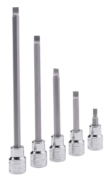 <ul><li>SLOTTED BIT SOCKET - 1.2 x 8.0mm Slotted Size</li><li>SPECIFICATIONS - 3/8" Inch Drive Size with an overall length of 50mm (or 1.97 Inches)</li><li>DURABLE MATERIALS - Made from High Speed Steel for high strength and durability while having anti-corrosive properties</li><li>TOOL ORGANIZATION - Sizes are stamped for permanent and easy identification of size</li><li>RELIABLE AND EFFECTIVE - Our Slotted or Standard Bit Sockets are securely attached but are interchangeable. They are built to handle the rigorous needs of professional technicians by offering a secure grip to any fastener while having superior durability from a lifetime of use.</li><li>PEACE OF MIND - Purchase with confidence backed by the Genius Tools Limited Lifetime Warranty against manufacturer defects</li><li>ANSI STANDARDS - Meets or exceeds the standards established by the American National Standards Institute<li>PROFESSIONAL GRADE - Genius Tools are designed and made for use by professional technicians and built to perform over a lifetime of heavy use.  Trust Genius for a quality tool at a value cost to you.</ul> Genius Tools Bit Sockets are designed for maximum life and performance.  Using only the highest quality materials, our Bit Sockets are made from industry leading Chrome Vanadium or Chrome Molybdenum steel and are heat treated for maximum strength.  <br /> <br />
To guarantee the highest level of quality, we maintain strict production standards.  From raw material inspection, production control, quality and function