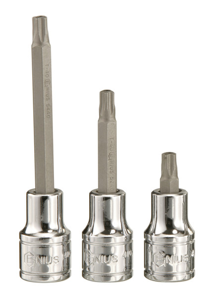 <ul><li>BIT SOCKET - 1/2" Dr. T-30 Pentacle Bit Socket 80mmL</li><li>SPECIFICATION - Overall length of 80mm (or 3.15 Inches)</li><li>DURABLE MATERIALS - Made from High Speed Steel for high strength and durability while having anti-corrosive properties</li><li>TOOL ORGANIZATION - Sizes are stamped for permanent and easy identification of size</li><li>RELIABLE AND EFFECTIVE - Our Bit Sockets are securely attached, interchangeable, and are built to handle the rigorous needs of professional technicians.</li><li>PEACE OF MIND - Purchase with confidence backed by the Genius Tools Limited Lifetime Warranty against manufacturer defects</li><li>ANSI STANDARDS - Meets or exceeds the standards established by the American National Standards Institute</li><li>PROFESSIONAL GRADE - Genius Tools are designed and made for use by professional technicians and built to perform over a lifetime of heavy use.</li></ul> Genius Tools Bit Sockets are designed for maximum life and performance.  Using only the highest quality materials, our Bit Sockets are made from industry leading Chrome Vanadium or Chrome Molybdenum steel and are heat treated for maximum strength.  <br /> <br />
To guarantee the highest level of quality, we maintain strict production standards.  From raw material inspection, production control, quality and function