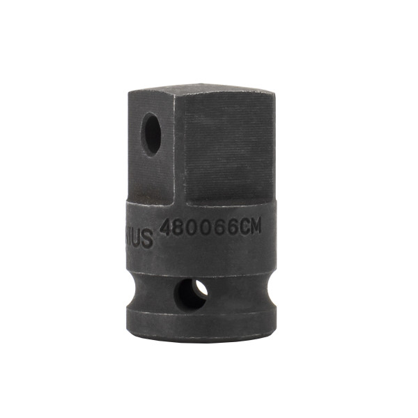 <ul>
<li>IMPACT ADAPTER - 1/2" Female to 3/4" Male Drive Size Impact Adapter with pinhole</li>
<li>SPECS - 1/2 Inch Drive Size with an overall length of 41mm (or 1.61 Inches)</li>
<li>TOUGH - Black oxide coating for corrosion resistance and easy handling   </li>
<li>DURABLE MATERIALS - Made from Chrome Moly Steel for high strength and durability while having anti-corrosive properties</li>
<li>TOOL ORGANIZATION - Sizes are stamped for permanent and easy identification of size</li>
<li>PEACE OF MIND - Purchase with confidence backed by the Genius Tools Limited Lifetime Warranty against manufacturer defects</li>
<li>ANSI STANDARDS - Meets or exceeds the standards established by the American National Standards Institute</li>
<li>PROFESSIONAL GRADE - Genius Tools are designed and made for use by professional technicians and built to perform over a lifetime of heavy use. Trust Genius for a quality tool at a value cost to you.</li>
</ul> <p>Designed for impact use, Genius Tools Impact Adapters are heat treated and/coated to ensure you receive superior use and durability throughout your ownership of our tool. Ideal for mechanical, industrial, DIY work, and more.</p>
<p>Conforming to the highest standards of production, Genius Tools is proud to offer a wide range of adapters to meet all of your needs.</p> <ul>
<li>IMPACT ADAPTER - 1/2" Female to 3/4" Male Drive Size Impact Adapter with pinhole</li>
<li>SPECS - 1/2 Inch Drive Size with an overall length of 41mm (or 1.61 Inches)</li>
<li>TOUGH - Black oxide coating for corrosion resistance and easy handling   </li>
<li>DURABLE MATERIALS - Made from Chrome Moly Steel for high strength and durability while having anti-corrosive properties</li>
<li>TOOL ORGANIZATION - Sizes are stamped for permanent and easy identification of size</li>
<li>PEACE OF MIND - Purchase with confidence backed by the Genius Tools Limited Lifetime Warranty against manufacturer defects</li>
<li>ANSI STANDARDS - Meets or exceeds the standards established by the American National Standards Institute</li>
<li>PROFESSIONAL GRADE - Genius Tools are designed and made for use by professional technicians and built to perform over a lifetime of heavy use. Trust Genius for a quality tool at a value cost to you.</li>
</ul> <p>Designed for impact use, Genius Tools Impact Adapters are heat treated and/coated to ensure you receive superior use and durability throughout your ownership of our tool. Ideal for mechanical, industrial, DIY work, and more.</p>
<p>Conforming to the highest standards of production, Genius Tools is proud to offer a wide range of adapters to meet all of your needs.</p>
