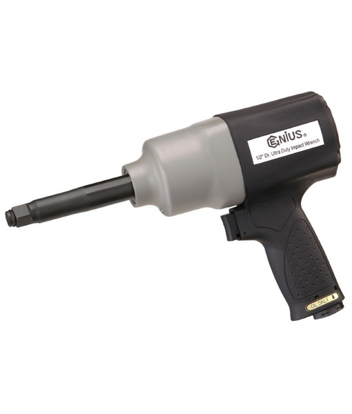 GENIUS TOOLS 4K0952 1/2" Dr. Long Anvil Ultra Duty Air Impact Wrench, 700 ft-lb./949 Nm