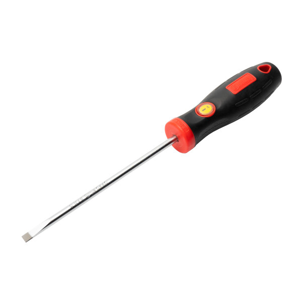 <ul><li>SCREWDRIVER -  0.8 x 4.0mm Slotted Screwdriver w/Soft Handle</li><li>SPECIFICATIONS - Overall length of 180mm</li><li>DURABLE MATERIALS - Made from Chromium-vanadium Steel Alloy for high strength and durability while having anti-corrosive properties</li><li>HEAVY DUTY DURABILITY - Heavy duty design with a treated shaft to for increased strength and durability for the toughest applications and to handle a lifetime of use</li><li>SUPERIOR DESIGN - Highly durable ergonomic soft grip handle</li><li>PEACE OF MIND - Purchase with confidence backed by the Genius Tools Limited Lifetime Warranty against manufacturer defects</li><li>ANSI STANDARDS - Meets or exceeds the standards established by the American National Standards Institute<li>PROFESSIONAL GRADE - Genius Tools are designed and made for use by professional technicians and built to perform over a lifetime of heavy use.  Trust Genius for a quality tool at a value cost to you.</ul> <p><span>Genius Tools are made for professionals and serious tool users. We offer a large line of screwdriver bit, screwdrivers, impact drivers, nut drivers and impact bit drivers. We offer many bit configurations including hard to find styles. Along with screwdrivers and screwdriver bits, we also offer all of the required accessories. Our products are made with high quality chrome vanadium and chrome molybdenum and our multi-step manufacturing process ensures that our tools meet ANSI specs.</span></p>
