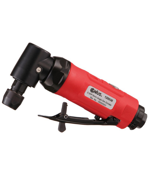GENIUS TOOLS 120036 6mm Mini Air Angle Die Grinder(90Degree)(0.3HP x 20000 rpm)