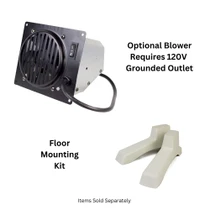image of optional blower and floor stand for the Comfort Glow 30,000 BTU blue flame vent free heater dual fuel propane or natural gas
