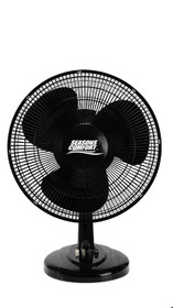 front image of Seasons Comfort 16 inch black tabletop oscillating fan