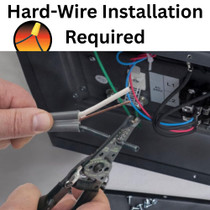 image noting this product requires hard-wire installation
