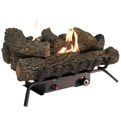 Thermostat 5-piece 18 inch Ceramic Fiber Log Set Natural Gas