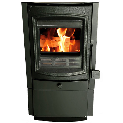 front image of comfort glow mighty mini wood stove with fire burning front image of comfort glow mighty mini wood stove with fire burning