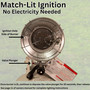 match lit ignition and no electricity required image of single tank top heater