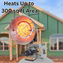 outdoor construction lifestyle image of single tank top heater with heating area of 300 sq ft area