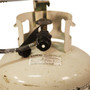 close up of connection to a 20 lb. tank of  double tank top burner