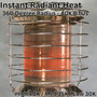 Radiant Heating with BTUs image of a 360 degree tank top heater turned on