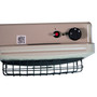 TOP VIEW OF BEIGE HEATER WITH MANUAL CONTROL KNOB AND PIEZO IGNITER BUTTON