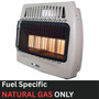 image of Comfort Glow 30,000 BTU infrared radiant vent free heater, natural gas noting it is fuel specific and runs on natural gas only
